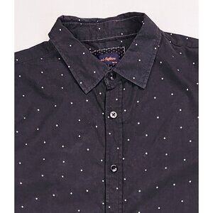 Gentlemen's Outfitters Size Medium Men Black White Polka Dots Short Sleeve Shirt